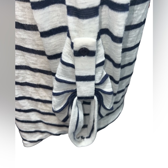 PLEIONE | WOMENS TIE NECK MID SLEEVE STRIPED PULLOVER LIGHT WEIGHT SHIRT SZ XL - Picture 4 of 6